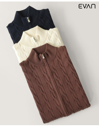 Heritage Cable: The Essential Men’s Full-Zip Knit Sweater