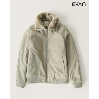 Retro Warmth: The Men's Corduroy Bomber with Faux Fur Collar