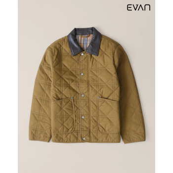  Classic Heritage: Men's Quilted Jacket with Contrast Collar