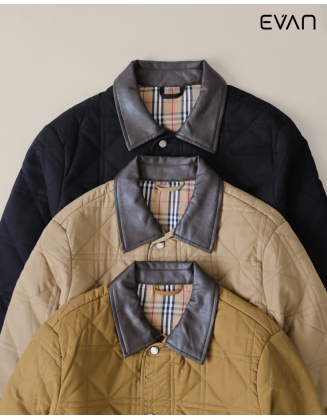  Classic Heritage: Men's Quilted Jacket with Contrast Collar