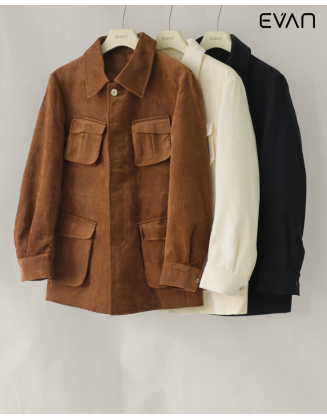  Retro Utility: Men's Corduroy Safari Coat