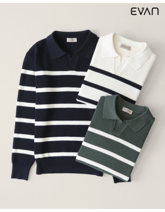 Classic Stripe Knit Polo: Heritage Style