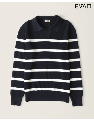 Classic Stripe Knit Polo: Heritage Style