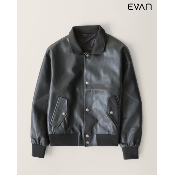 Faux Leather Varsity Jacket: Retro Edge