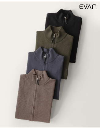 Ribbed Full-Zip Sweater: Refined Layering