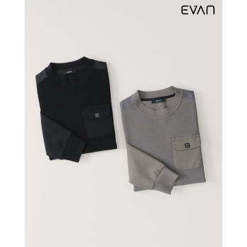 Utility Pocket Crewneck: Textured & Modern