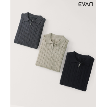 Cable Knit Zip Polo: A Cozy Classic