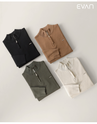 Textured Quarter-Zip Sweater: Modern Texture