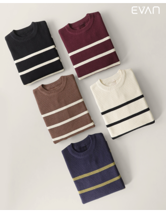 Striped Crewneck Sweater: Bold & Textured