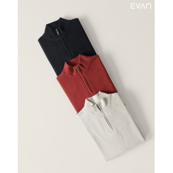 Knit Quarter-Zip Sweater: Sporty Contrast