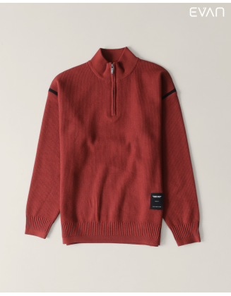 Knit Quarter-Zip Sweater: Sporty Contrast