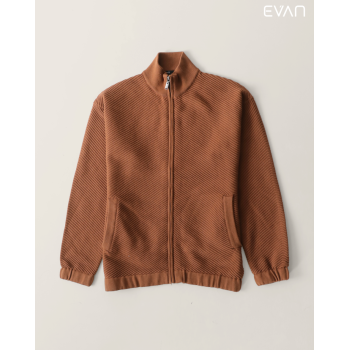 Full-Zip Knit Jacket: Textured Layering