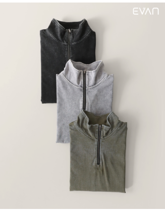 Quarter-Zip Sweatshirt: Vintage Washed Comfort