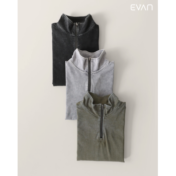 Quarter-Zip Sweatshirt: Vintage Washed Comfort