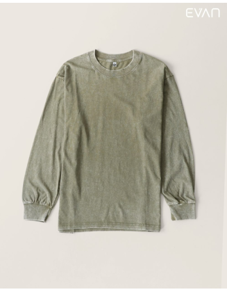 Pigment-Dyed Long-Sleeve Tee: Retro Vibe