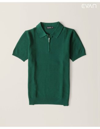 Ribbed Zip Polo: Modern & Versatile