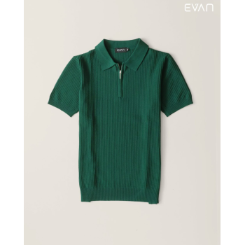 Ribbed Zip Polo: Modern & Versatile