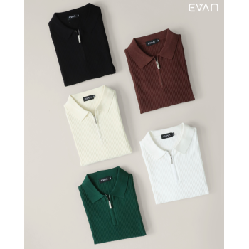 Ribbed Zip Polo: Modern & Versatile