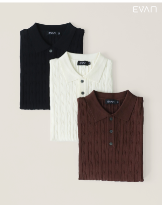 Cable Knit Polo: Refined Texture