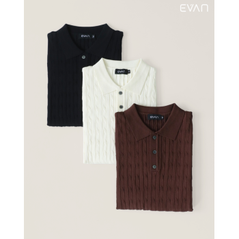 Cable Knit Polo: Refined Texture