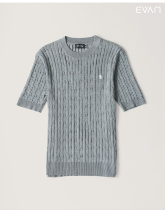 EVAN Cable Knit T-shirt: Classic Texture
