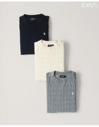 EVAN Cable Knit T-shirt: Classic Texture
