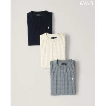 EVAN Cable Knit T-shirt: Classic Texture