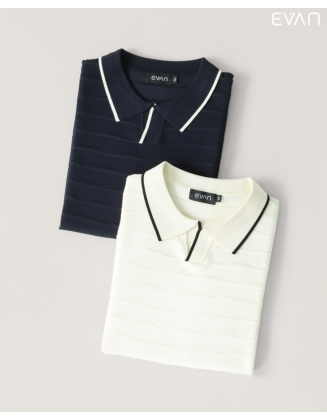 EVAN Textured Knit Polo: A Refined Classic