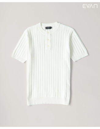 EVAN Ribbed Henley: A Refined Essential