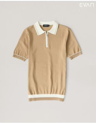 EVAN Zip-Front Polo: Modern Retro Style