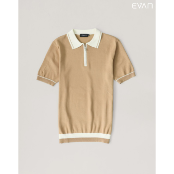 EVAN Zip-Front Polo: Modern Retro Style