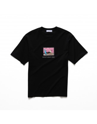 Printed  Round Neck T Shirt