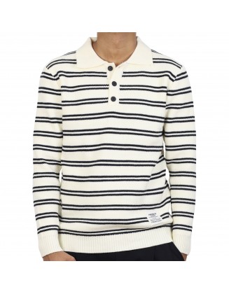 Striped Collar Full Sleeve Sweater 