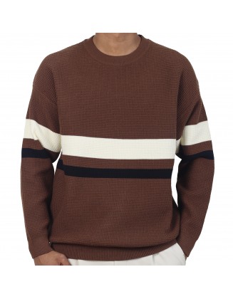 Striped Knitted Crewneck Sweater 