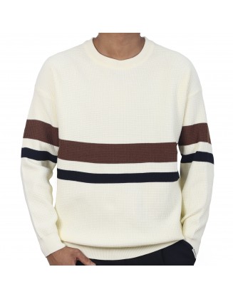 Striped Knitted Crewneck Sweater 