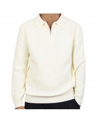 Textured Polo Neck Sweater