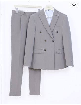 Modern Double-Breasted Suit Set