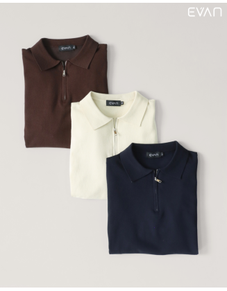 Minimalist Knit Polo T-Shirt