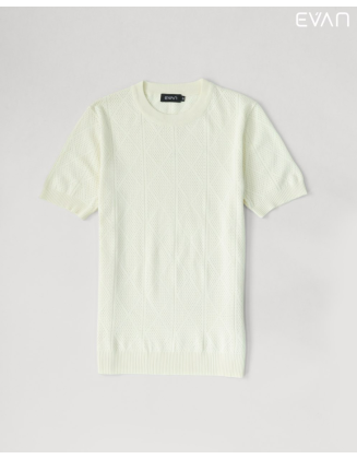 Textured Diamond Knit T-Shirt 