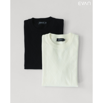 Textured Diamond Knit T-Shirt 