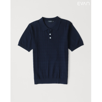 Cable Knit Polo T-Shirt