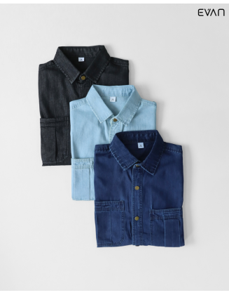 Utility-Inspired Denim Shirt