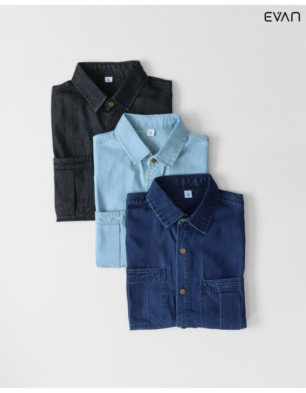 Utility-Inspired Denim Shirt