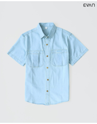 Utility-Inspired Denim Shirt