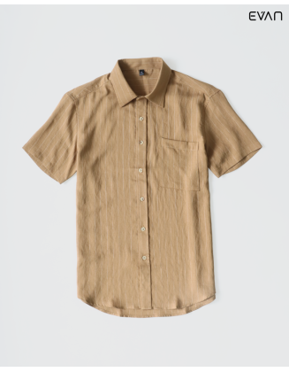 Textured Striped Short Sleeve Shirt