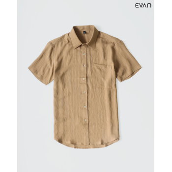 Textured Striped Short Sleeve Shirt
