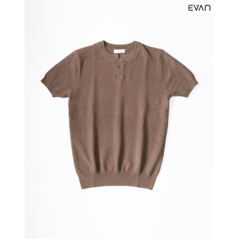 Short Sleeve Buttoned Knit T-Shirt