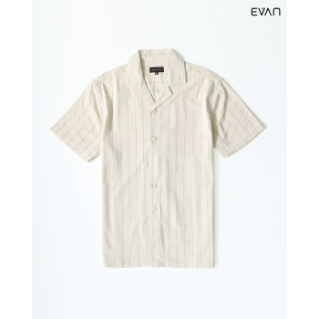 Vertical Stripe Camp Collar Shirt