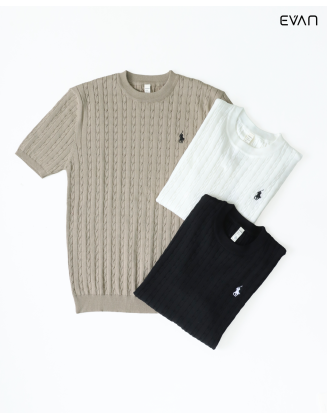 Textured Knit Short-Sleeve T-shirt