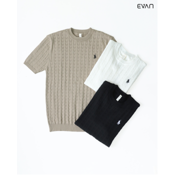 Textured Knit Short-Sleeve T-shirt